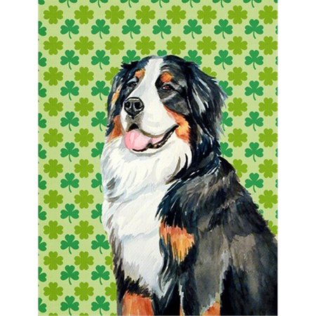 PATIOPLUS Bernese Mountain Dog St. Patricks Day Shamrock Portrait Flag - Garden Size PA244376